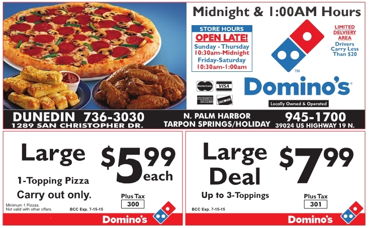 Coupon for Domino's Pizza