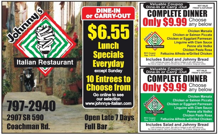 Coupon for Johnny's Italian Restaurant
