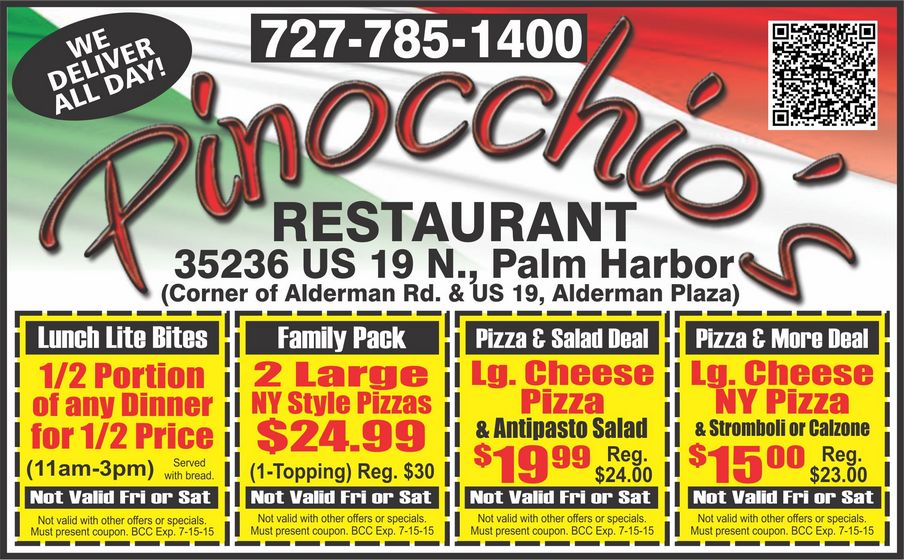 Coupon for Pinocchios Restaurant